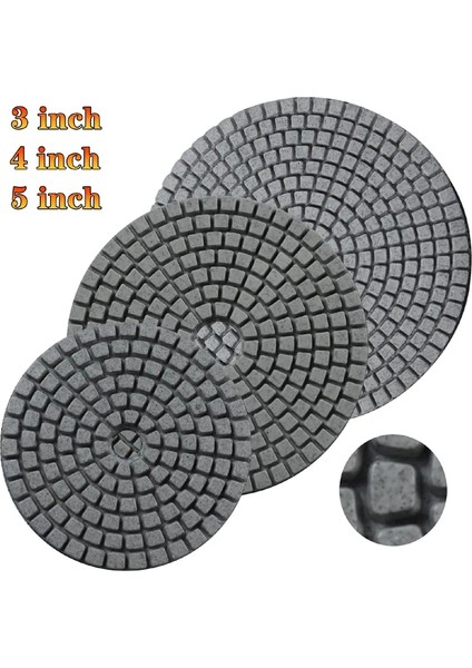 50,1 Adet 3 Inç 125MM 100MM 80MM Elmas Parlatma Pedi 3/4/5 "esnek Zımpara Diski Islak Taşlama Buff Aracı Fayans Mermer Granit Beton (Yurt Dışından)