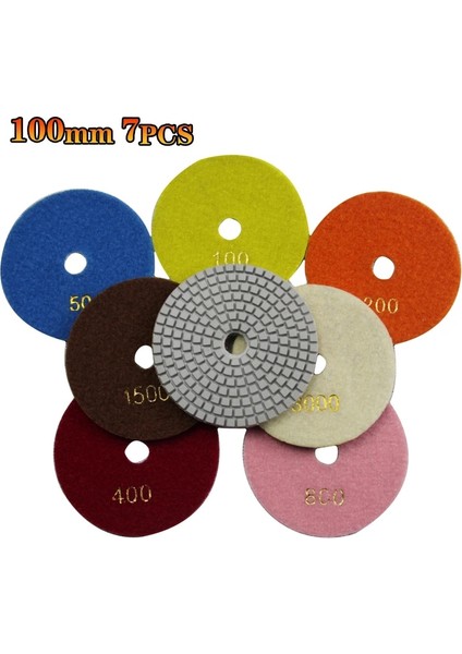 50,1 Adet 3 Inç 125MM 100MM 80MM Elmas Parlatma Pedi 3/4/5 "esnek Zımpara Diski Islak Taşlama Buff Aracı Fayans Mermer Granit Beton (Yurt Dışından)