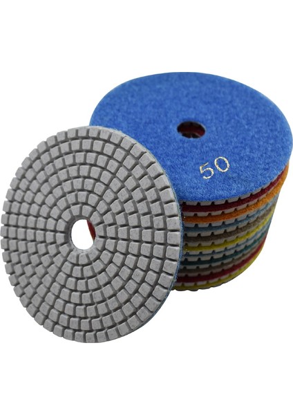 50,1 Adet 3 Inç 125MM 100MM 80MM Elmas Parlatma Pedi 3/4/5 "esnek Zımpara Diski Islak Taşlama Buff Aracı Fayans Mermer Granit Beton (Yurt Dışından)