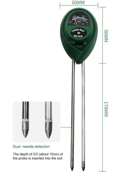 3 In 1 Toprak Su Nem Ph Ölçer Asitlik Nem Güneş Işığı Işığı Ph Testi Bahçe Çiçekleri 3 In1 Nem Sensörü Test Cihazı Test Cihazı (Yurt Dışından)