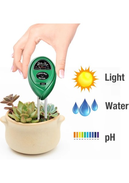3 In1 Toprak Su Nem Ph Ölçer Asitlik Nem Güneş Işığı Işığı Ph Testi Bahçe Bitkileri Çiçekler Nem Test Cihazı (Yurt Dışından)