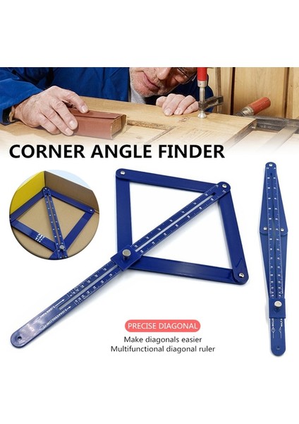 Mavi Çok Fonksiyonlu Iletki Köşe Açı Ölçer Aracı Kare Iletki Ağaç Işleme Modeli Zanaat Kare Ağaç Işleme Aleti (Yurt Dışından)