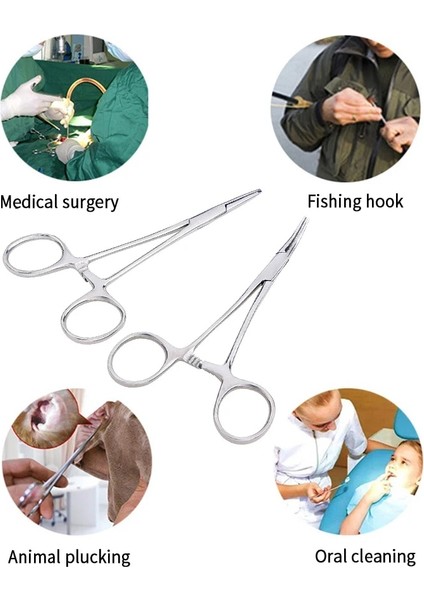 Kavisli 12.5cm Paslanmaz Çelik Forseps Kavisli ve Düz Uçlu Kilitleme Kelepçeleri Hemostatik Arteriyel Forseps Kelepçe Balık Kancası Pense Hattı Sökücü (Yurt Dışından) modelleri