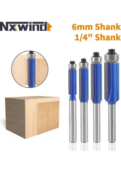 6x7.94 Nxwınd 6mm 6.35MM Shank Gömme Trim Bit Yönlendirici Bit Ağaç Işleme Freze Kesicisi Ahşap Bit Yüz Değirmeni (Yurt Dışından) fiyatları