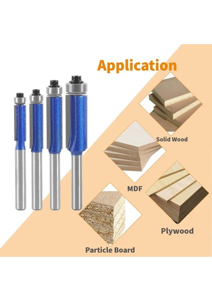 6x7.94 Nxwınd 6mm 6.35MM Shank Gömme Trim Bit Yönlendirici Bit Ağaç Işleme Freze Kesicisi Ahşap Bit Yüz Değirmeni (Yurt Dışından) indirimleri
