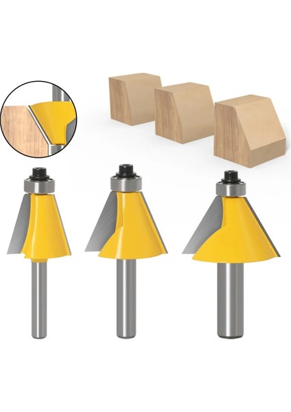 8mm 15 Derece 1 Adet 1/4 "6 mm 8 mm 1/2" 12 mm Shank Freze Kesicisi Ahşap Oyma Pah Yönlendirici Bit 15 Derece Eğim Kenar Freze Kesicisi Woodorking (Yurt Dışından)
