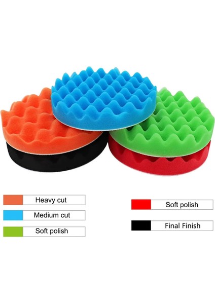 5 Adet Karışık 3 Inç 3/4/5/6 Inç Matkap Için Parlatma Pedleri, Oto Araba Parlatıcılar Için Bileşik Parlatma Sünger Pedleri, Araba Parlatma Için 5 Adet, Zımparalama, Ağda (Yurt Dışından) modelleri