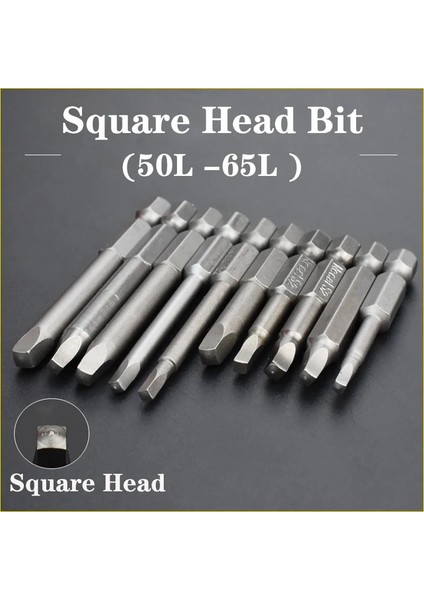 65MM Sq3 50MM 65MM Kare Elektrikli Tornavida Uçları S2 Çelik 1/4 "ınç Hex Shank Manyetik Tornavida Seti Matkap Seti Alet Takımı Kafa (Yurt Dışından)