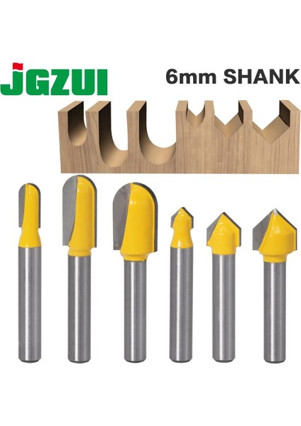 Yuvarlak Burun BIT6.35MM 6mm Shank Freze Uçları Seti Çekirdek Kutu Bit Yuvarlak Burun Ucu 90 Derece V-Oluk Bit Ağaç Işleme Araçları Için (Yurt Dışından) fiyatları