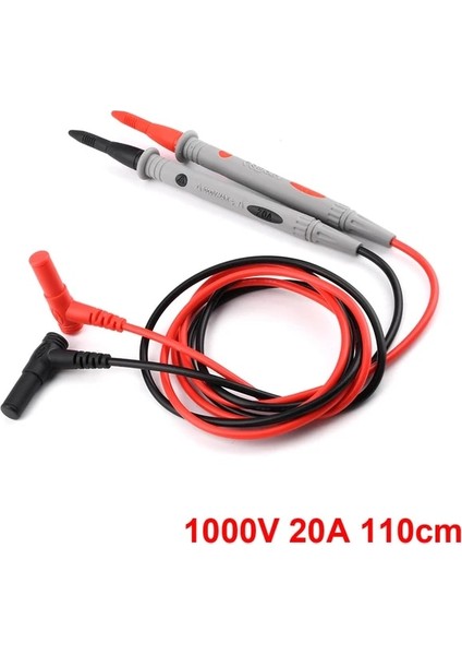 1000V 20A 110CM Çoklu Metre Test Kalemi Kablosu 1000V 20A 10A Evrensel Dijital Multimetre Kurşun Probe Tel Kalem Kablo Test Cihazı P2001 Timsah Klipsi (Yurt Dışından)