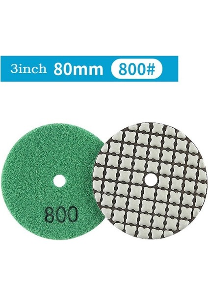 800 3 "80MM Kuru Elmas Parlatma Pedleri Esnek Taşlama Diski Granit Mermer Taş Taşlama Zımpara Diski (Yurt Dışından)