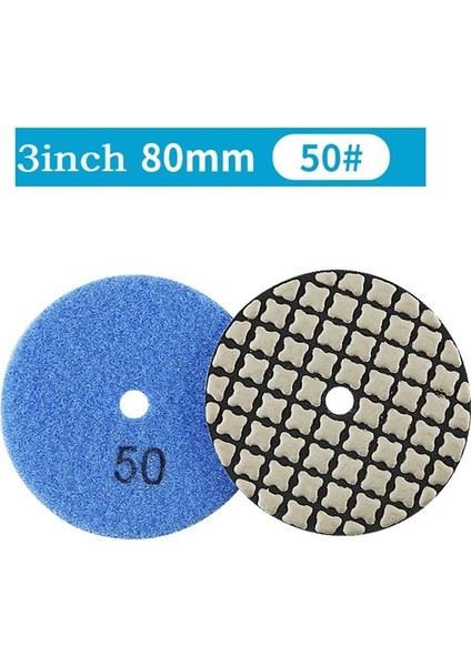 800 3 "80MM Kuru Elmas Parlatma Pedleri Esnek Taşlama Diski Granit Mermer Taş Taşlama Zımpara Diski (Yurt Dışından)
