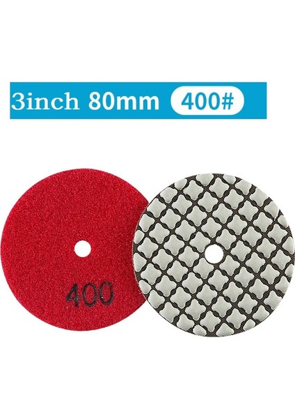 800 3 "80MM Kuru Elmas Parlatma Pedleri Esnek Taşlama Diski Granit Mermer Taş Taşlama Zımpara Diski (Yurt Dışından)
