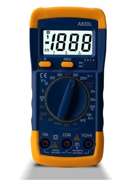 Mavi Sarı Ac/dc 750/1000 V DT-830B Multimetre Analiz Cihazı 10A Amp Volt Test Cihazı LCD Ekran Otomatik Aralığı Dijital Voltmetre (Yurt Dışından)
