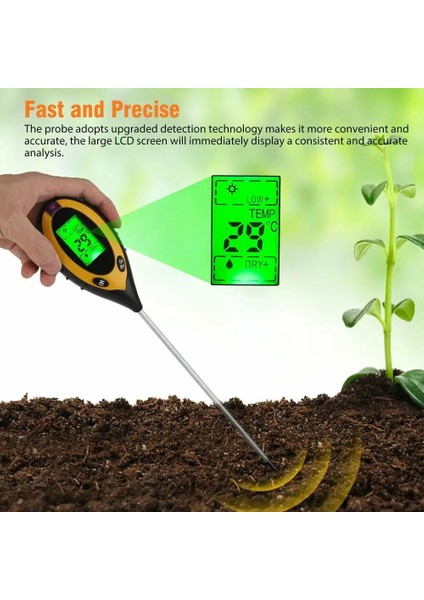 4'ü 1 Arada Toprak Test Cihazı 4'ü 1 Arada Dijital Toprak Nemi Test Cihazı, Sıcaklık, Güneş Işığı Yoğunluğu, Ph Ölçer Bahçecilik, Tarım, Bitkiler Için Toprak Test Ölçer (Yurt Dışından) fiyatları
