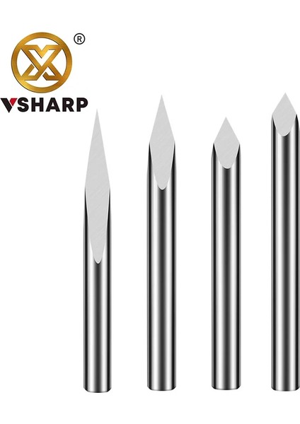 6X60DEG.X0.3 Vsharp 3 Kenarları 6mm Karbür V-Şekli Gravür Ucu Üçgen Freze Kesici Ahşap Akrilik Pvc Yeşim Metal Cnc Aracı Gravür Oyma (Yurt Dışından)