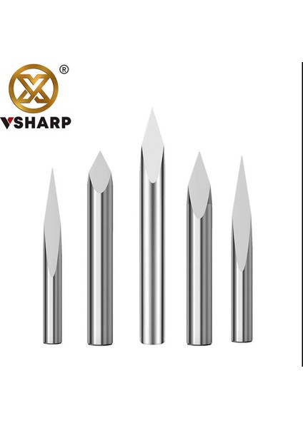 6X60DEG.X0.3 Vsharp 3 Kenarları 6mm Karbür V-Şekli Gravür Ucu Üçgen Freze Kesici Ahşap Akrilik Pvc Yeşim Metal Cnc Aracı Gravür Oyma (Yurt Dışından)