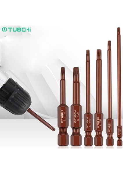 T30 1/4 Hex Shank Tornavida Uçları 75MM Uzunluk Manyetik Torx Kafa Elektrikli Tornavida Bit T10-T40 Cep Delik Jig El Aletleri (Yurt Dışından)