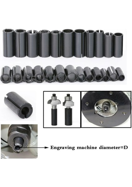 8mm Ila 6.35MM Yönlendirici Bit Adaptörü Pens 6 6.35 8 10 12 12.7mm Cnc Freze Kesicisi Hassas Chuck End Mill Adaptörü Takım Tezgahı Tutucu (Yurt Dışından)