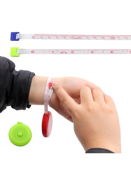 Kırmızı 1.5m 1.5m Yuvarlak Mezura Otomatik Geri Çekilebilir Taşınabilir Mini Bant Yumuşak Ölçüm Bandı Gövde, Dikiş ve Terzi Ölçme Aracı (Yurt Dışından) indirimleri