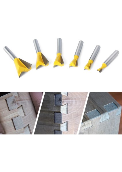 6.35X9.5MM 6mm/8mm Shank 1/4 "shank Kırlangıç Ortak Freze Uçları 14 Derece Ağaç Işleme Gravür Freze Kesiciler Ahşap Tungsten Kesici (Yurt Dışından) fırsatları