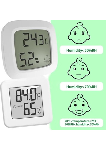 Santigrat Termometre Higrometre Duygusal Dijital Sıcaklık Nem Monitörü Saat Ölçer Kapalı Çocuk Odası Akıllı Ev Aracı (Yurt Dışından) fiyatları