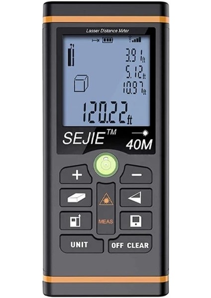 Siyah 40M 40 60 100M Lazer Mesafe Ölçümü Dahili Kabarcık Seviyeleri El Tipi Lazer Uzaklık Ölçer Birimi Dönüşümü Ft M/ın/ft Lazer Ölçümü (Yurt Dışından)