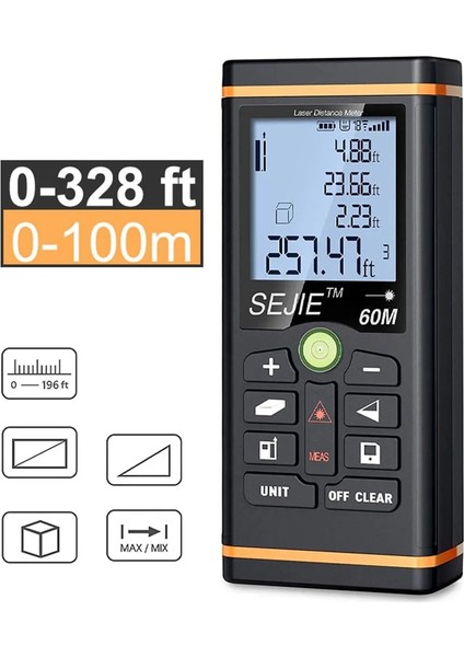 Siyah 40M 40 60 100M Lazer Mesafe Ölçümü Dahili Kabarcık Seviyeleri El Tipi Lazer Uzaklık Ölçer Birimi Dönüşümü Ft M/ın/ft Lazer Ölçümü (Yurt Dışından) modelleri