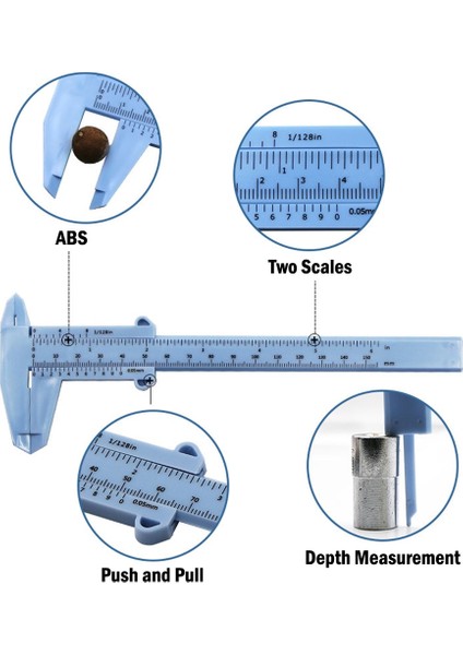 Ddark Mavi 0-150MM Sürmeli Kumpaslar Plastik Çift Kural Ölçeği Derinlik Yükseklik Takı Ölçüm Ölçme Aracı Ağaç Işleme Manuel Aletler (Yurt Dışından) fiyatları