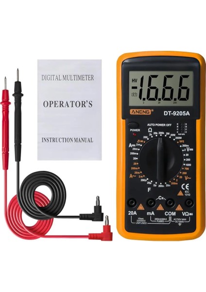 Kırmızı Aneng DT-9205A Dijital Voltmetre Akım Gerilim Metre Direnç Test Cihazı (Yurt Dışından)
