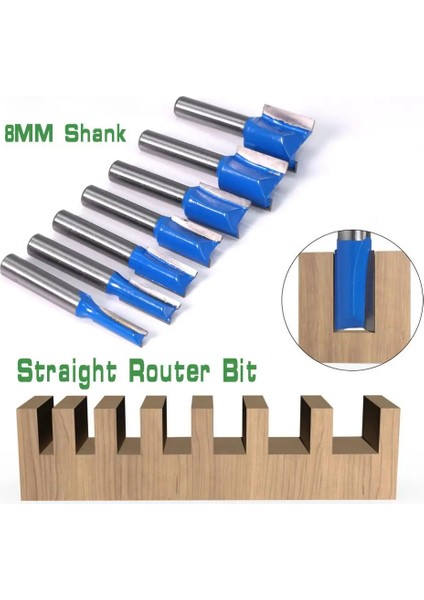 8X10MM 8 mm Shank 2 Flüt Düz Uç Ağaç Işleme Araçları Freze Uçları Ahşap Tungsten Karbür Parmak Freze Freze Kesicisi Seti 6 8 10 12 20MM (Yurt Dışından)
