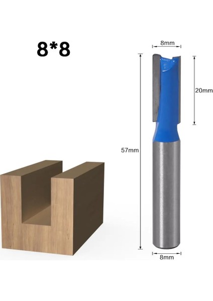 8X10MM 8 mm Shank 2 Flüt Düz Uç Ağaç Işleme Araçları Freze Uçları Ahşap Tungsten Karbür Parmak Freze Freze Kesicisi Seti 6 8 10 12 20MM (Yurt Dışından)