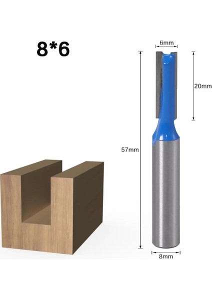 8X10MM 8 mm Shank 2 Flüt Düz Uç Ağaç Işleme Araçları Freze Uçları Ahşap Tungsten Karbür Parmak Freze Freze Kesicisi Seti 6 8 10 12 20MM (Yurt Dışından)