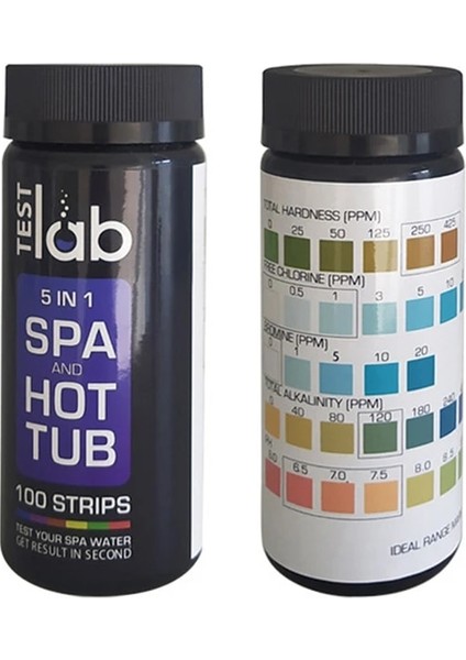 100 Adet 5ın1 Yüzme Havuzu Spa Test Şeritleri Sıcak Küvet Test Şeritleri Su Sertliği Ücretsiz Klor Bromin Siyanürik Asit Toplam Alkalinite Ph 5in1 (Yurt Dışından)