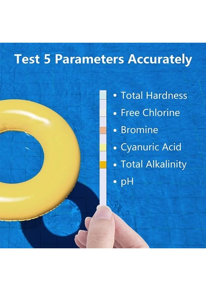 100 Adet 5ın1 Yüzme Havuzu Spa Test Şeritleri Sıcak Küvet Test Şeritleri Su Sertliği Ücretsiz Klor Bromin Siyanürik Asit Toplam Alkalinite Ph 5in1 (Yurt Dışından) indirimleri