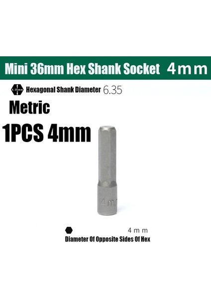 1 Adet 4mm 4MM-13MM 5/32-1/2 36MM Mini Darbe Altıgen Soket Hex Shank Vida Somun Anahtarı Metrik Inç Elektrikli Tornavida Matkap Ucu Adaptör Aracı (Yurt Dışından)