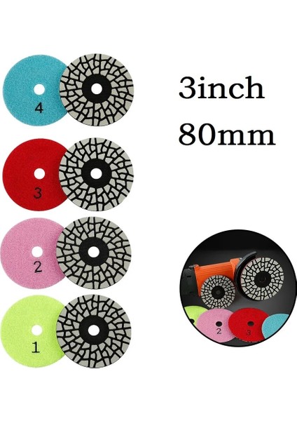 Pembe 3/4 Inç 4 Adım Kuru Elmas Parlatma Pedleri Granit Mermer Kuvars Taş Tezgah Fayans Zımpara Dics Taşlama Güç Aracı (Yurt Dışından) indirimleri