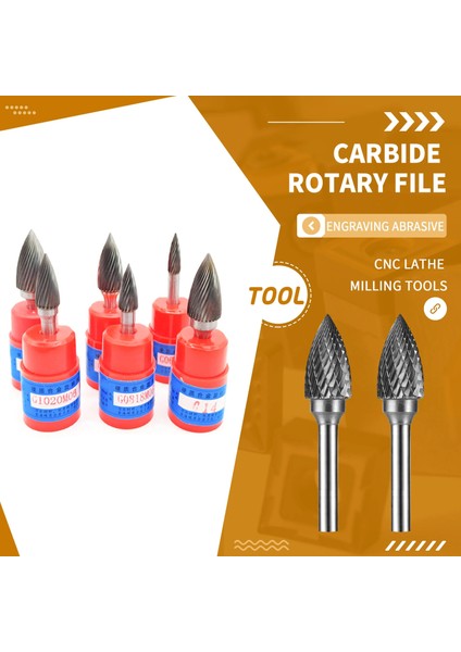 G0618M06 Karbür Döner Dosya 6mm G GX0618M06 Tungsten Çelik, Metal Ahşap Oyma Taşlama Çapak Freze Kesici Makine Aksesuarları Araçları (Yurt Dışından) fiyatları