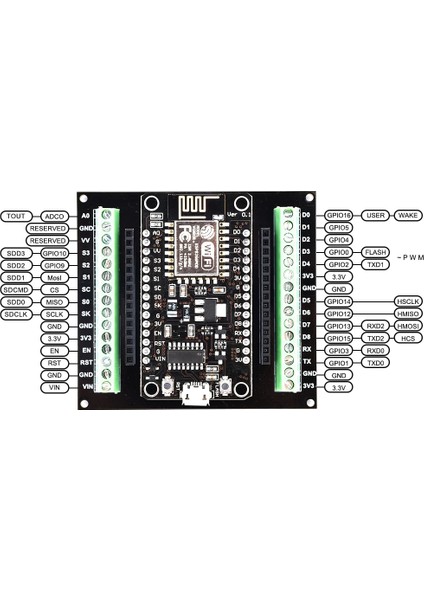 ESP8266 X1PCS Nodemcu V3 ESP8266 ESP-12E Wıfı Geliştirme Kurulu Genişletme Kartı Gpı0 Pimleri Genişletilmiş 1 Ila 2 Modüller Arduino Için Kesme Panosu (Yurt Dışından)