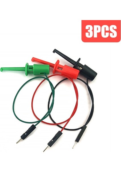 3 Adet 3 Adet Elektrik Kanca Tipi Test Klipsi Enstrümantasyon Transistör Test Cihazı Kanca Tipi Test Klipsi Probları Kiti Erkek Kafa Dupont Hattı (Yurt Dışından)