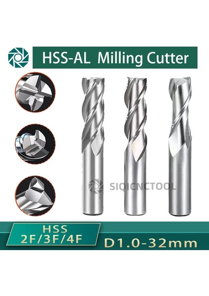 8mm 3 Flüt-Hss Sıqı Frezeler Yüksek Hassasiyetli Hss Metal Kesici Co8 Kobalt D1-32MM 2 3 4 Flüt Diş Alüminyum Freze Aleti Anahtar Koltuklu Yönlendirici Bit (Yurt Dışından)
