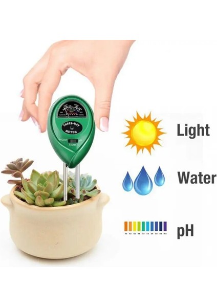 1 Adet 3 In 1 Toprak Ph Ölçer Güneş Işığı Ph Test Cihazı Bahçe Çiçekleri Toprak Nem Sensörü Ölçer Bitkiler Asitlik Nem Ph Monitör Dedektörü (Yurt Dışından)