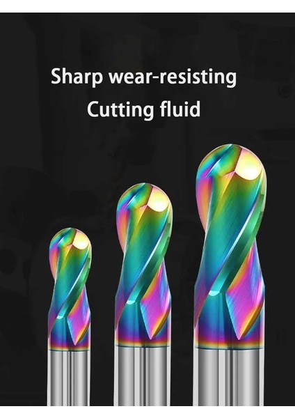 R2.5X6X50 Alüminyum Bilyalı Kesici HRC55 2 Flüt Dlc Alüminize Karbür Bilyalı Kesici Cnc Cnc Freze Alüminyum, Bakır ve Akrilik Aletler (Yurt Dışından)