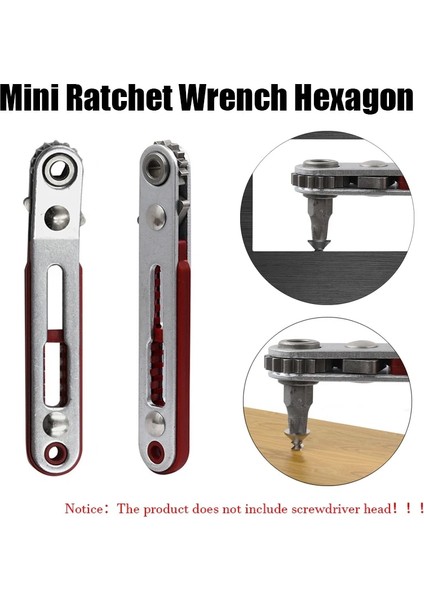 Düz 1 Adet Mini Cırcır Anahtarı Altıgen Torx Çift Yönlü Kontrol Tek/çift Kafa Tornavida Matkap Uçları Aracı 1/4 "(6.35MM) (Yurt Dışından) modelleri