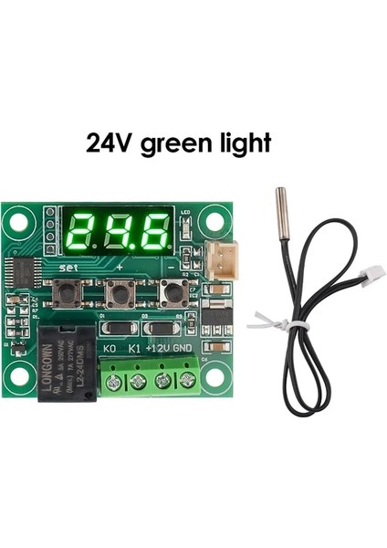 24V Yeşil W1209 Dc 5V 12V 24V Isı Soğuk Sıcaklık Termostat Sıcaklık Kontrol Anahtarı Denetleyici Termometre Termo Ntc Sensörü (Yurt Dışından)