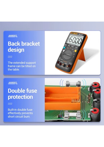 1 Çift Test Uçları Aneng AN9002 Bluetooth Dijital Multimetre 6000 Sayım Profesyonel Multimetrotrue Rms Ac/dc Akım Gerilim Test Cihazı Otomatik Aralığı (Yurt Dışından)