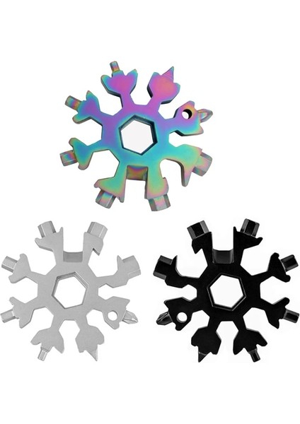 Gümüş Taşınabilir 18 1 Çok Fonksiyonlu Mini Alet Kar Tanesi Çok Cep Aracı Anahtarlık Anahtarlık Anahtarı Altıgen Anahtar Kamp Hayatta Kalma Açık (Yurt Dışından) fiyatları