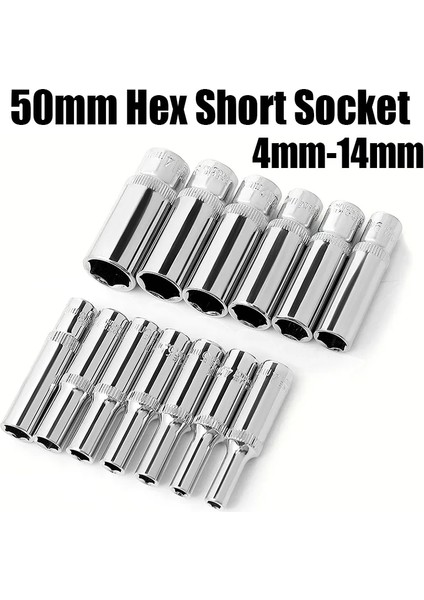 1 Adet 8mm 4MM-14MM 50MM Altıgen Kısa Soket 1/4 "6.35MM Kafa Arayüzü Lokma Anahtar Metrik Altıgen Anahtar Kol Cırcır Anahtarı Tamir El Aleti (Yurt Dışından) fiyatları
