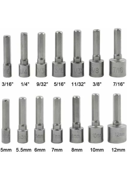1 Takım (9 Adet) 9-14 Adet/takım Anahtarı 1/4 "vida Metrik Ingiliz Sürücü Aracı Set Adaptörü Matkap Ucu Altıgen Şaft Altıgen Somun Soket Manyetik Olmayan (Yurt Dışından)