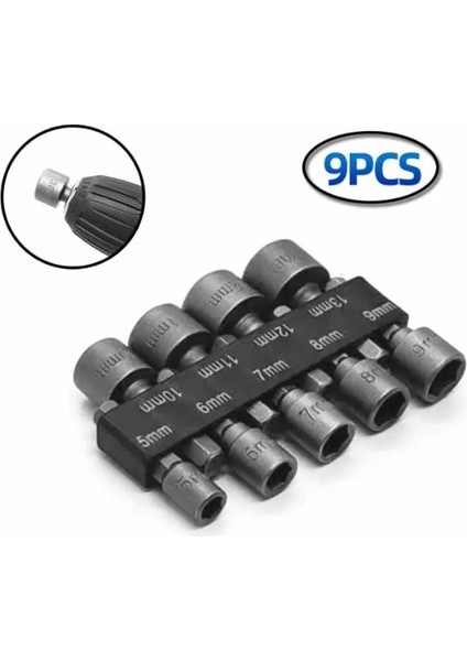 1 Takım (9 Adet) 9-14 Adet/takım Anahtarı 1/4 "vida Metrik Ingiliz Sürücü Aracı Set Adaptörü Matkap Ucu Altıgen Şaft Altıgen Somun Soket Manyetik Olmayan (Yurt Dışından)